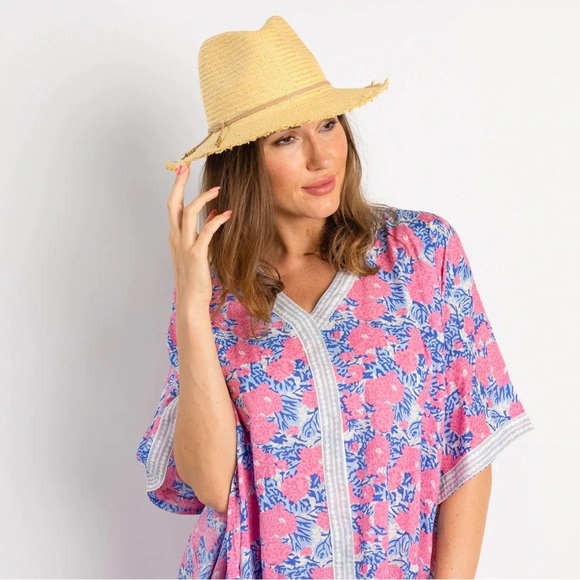 Hat Attack | Travel Packable Hat Chapeau Fringed Tan Grossgrain Ribbon Trim | OS main image 9